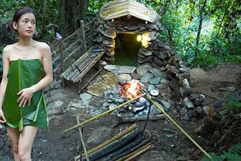 Complete wilderness shelter and bathroom - Build a warm cabin, wild beauty  | Msyang Survival