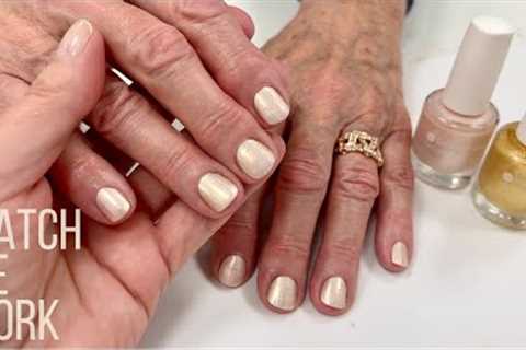 Champagne manicure with Dazzle Dry polish