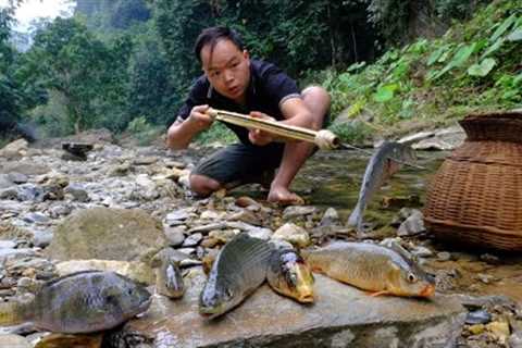 Primitive Skills; Make rubber fish guns - Fishing