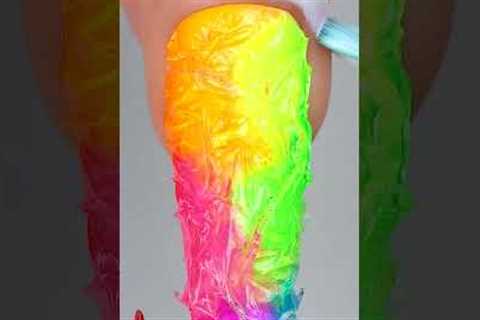 Nail Art with Plastic Wrap &amp; Pigments #shorts #nailhacks #nailsart #beauty #relaxing