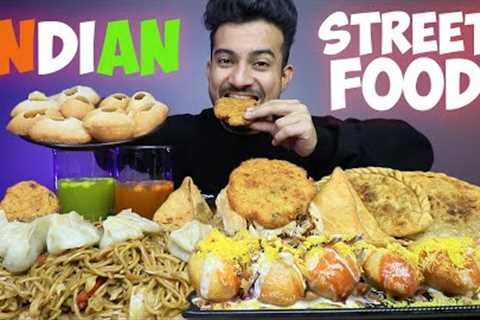 INDIAN STREET FOOD DAHI PANI PURI, CHOWMEIN, MOMO, ALOO TIKKI, GOLGAPPE, SHAPALE, SAMOSA, PATTIES