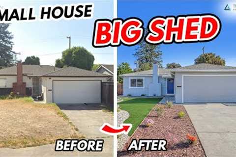 Small House Big Shed House Flip Before &amp; After - Budget Home Remodel