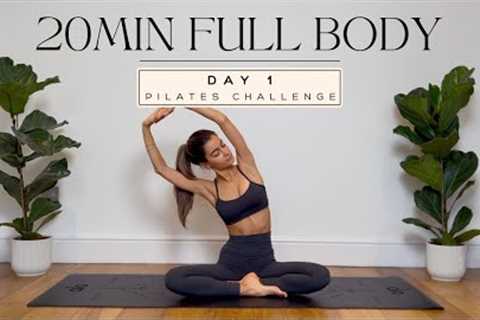 20MIN full body toning pilates workout / DAY 1/7-DAY PILATES CHALLENGE / no equipment | LIDIAVMERA