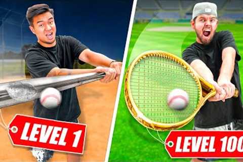 Hitting Home Runs using Level 1 to 100 Baseball Bats