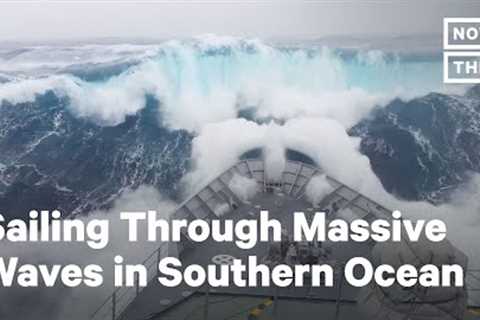 Patrol Ship Hits Massive Waves Near Antarctica