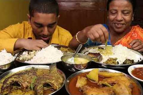 ASMR Eating Indian Food Rice Dal VAJA TWO TYPE FISH CURRY/EATING SHOW/Bengali Eating Show/MUKBANG