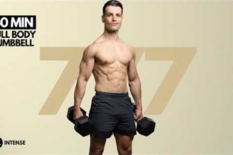 40 min COMPACT Full Body Dumbbell Workout | Controlled Strength + ABS