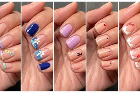 Top 5 Easy nail art design with household items || Aesthetic Pinterest nail art