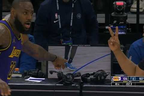 LeBron James can't believe refs called his game tying 3 a 2 vs Timberwolves