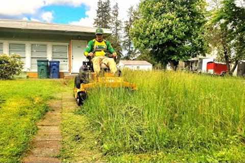 He's Been SAVING UP For A Lawn Mower So I Cut His TALL GRASS For FREE