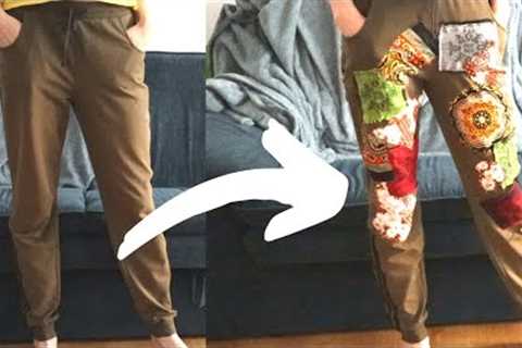 DIY Patchwork pants / jogger pants | Upcycle clothing idea