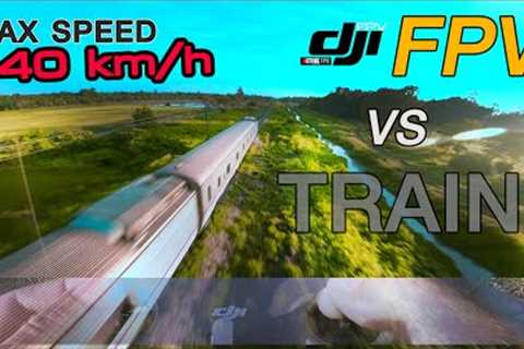 DJI FPV MAX SPEED 140 km/h vs TRAIN - UNCUT FLIGHT[M-MODE] || DJI ACTION2 FOOTAGE[2.7K] FPV THAILAND