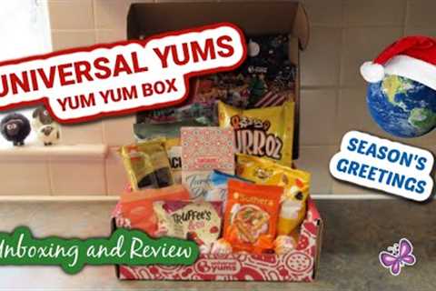 Season's Greetings UNIVERSAL YUMS Subscription Box Unboxing &amp; Taste Test | December 2023..
