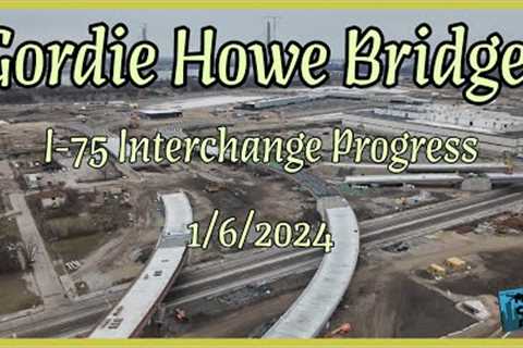 Skyline Symphony: Gordie Howe Bridge I-75 Interchange Progress | Aerial Drone Footage