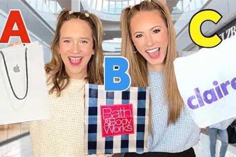 WE WENT TO EVERY STORE AT THE MALL IN ABC ORDER SHOPPING CHALLENGE 😳🛍🤑