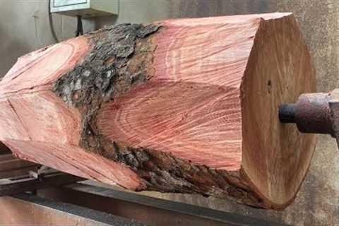 Transforming a Redwood Piece into an Exquisite Masterpiece   Unparalleled Woodworking Skills