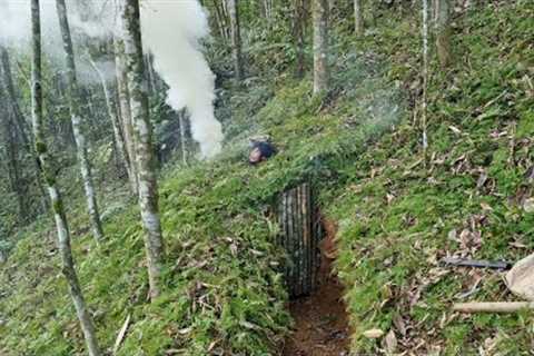 Building Complete Survival Bushcraft Shelter underground / King Of satyr