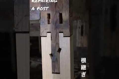 Japanese Joinery Post Repair #asmr #joinery #woodworking