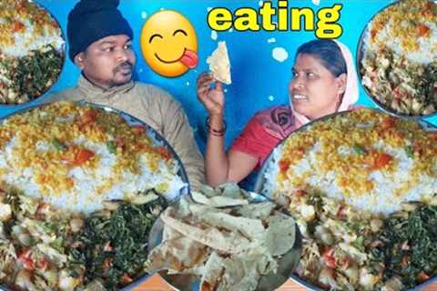 eating show | asmr eating indian village food | Delicious indian food rice vegetables eating