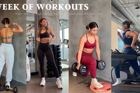 WEEK OF WORKOUTS | train with us, our workout split, upper + lower body workouts, etc.