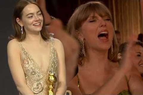 Emma Stone Reacts to 'A-hole' Taylor Swift's Reaction to Her Golden Globes Win