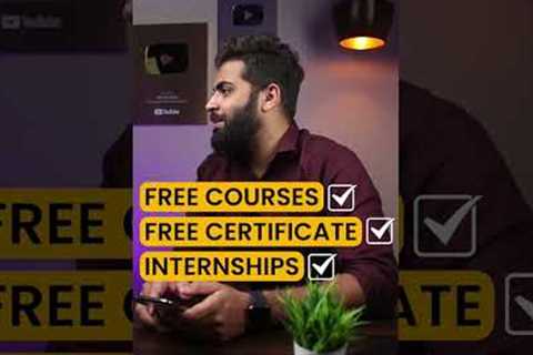 Internships from IITB,ICMR,etc and FREE Certificate Courses #shorts #career #youtubeshorts