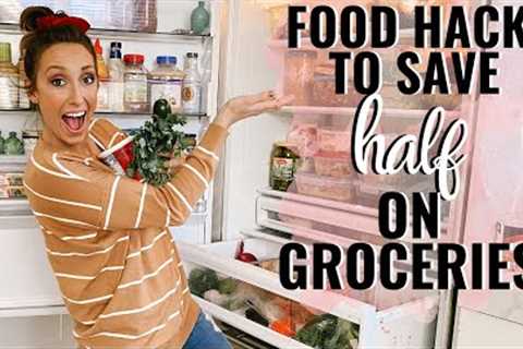 Food Hacks to save HALF on Groceries! Grocery Budget &amp; Food tips with Jordan Page