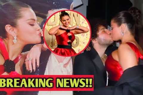 Selena Gomez and Benny Blanco FLAUNTING their love and kisses at the Golden Globes Awards ..