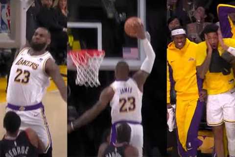 EVERY ANGLE of LeBron James EMPHATIC POSTER DUNK 👀| January 7, 2024