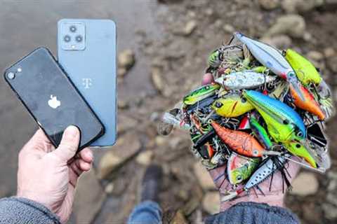 Found Two Phones and $260 Worth of Fishing Lures in a Drained Lake!