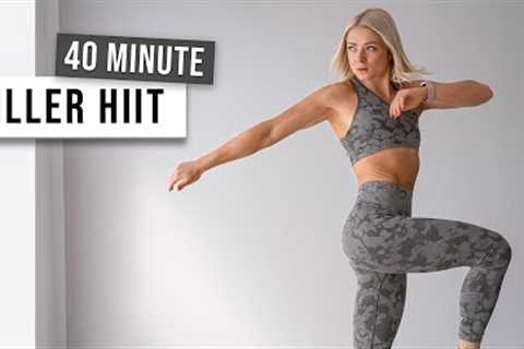 40 MIN HIIT Cardio Workout, KILLER NO REPEAT Exercises to burn calories &amp; fat - SWEAT &amp;..