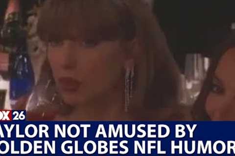Taylor Swift unimpressed by NFL joke at Golden Globes