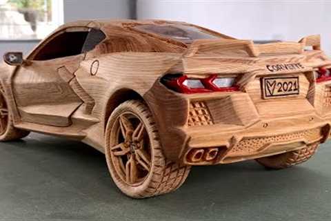 Wood Carving -  2020 Chevrolet Corvette C8 - Woodworking Art