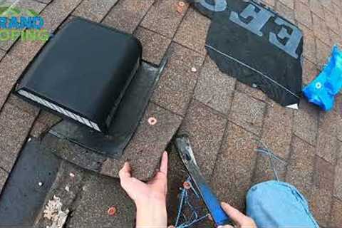 Roof wind damaged  missing shingles - shingle repair uncut