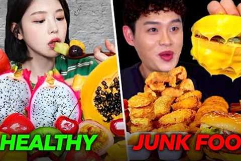 HEALTHY FOOD vs JUNK FOOD Mukbangs!