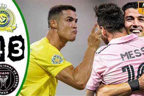 Al Nassr vs Inter Miami 4-3 Highlights &amp; All Goals 2024 - Ronaldo Hattrick Messi Fight 🔥