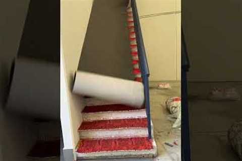 How to Install Carpet for Open-Sided Staircase with a Railing#carpet #tips #flooring #steps #howto
