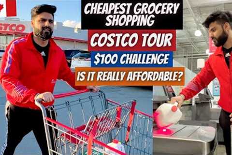My Cheapest Grocery Shopping at Costco in Canada | $100 Challenge | Affordable for Students or not?