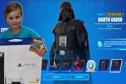Giving My 7 Year Old Kid 13,500 V-Bucks &amp; Ps5 Console For His Birthday! HAPPY 7th BIRTHDAY..