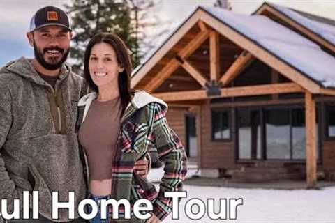 Welcome Inside Our DIY Concrete Log Cabin | Full Home Tour!