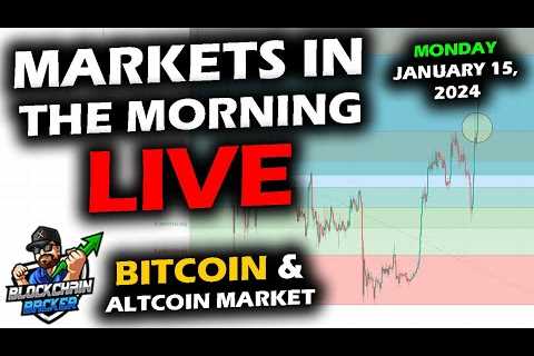 MARKETS in the MORNING, 1/15/2024, STOCKS CLOSED, Bitcoin $42,600 After ETF, Retrace, Altcoins Up