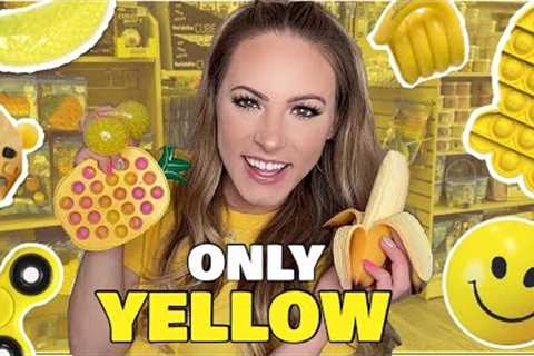 NO BUDGET YELLOW ONLY FIDGET SHOPPING CHALLENGE ✨🌼🍋
