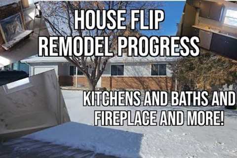 House Flip Remodel Progress: Flooring, Kitchen, Bathroom Throne, Fireplace and More!