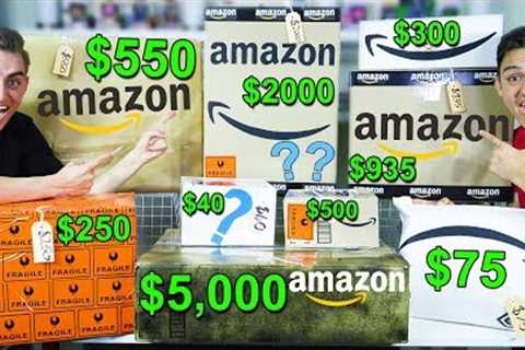 CHEAP VS EXPENSIVE AMAZON MYSTERY BOXES! (UNBOXING IPHONE'S AND IPADS?) HUGE BOX OPENING! - GIVEAWAY
