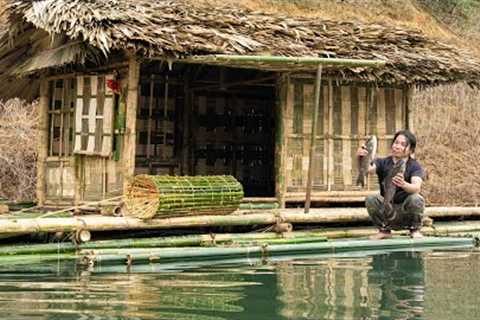 Making Bamboo Rafts, Fishing, Smoked Fish, River Survival Shelter | EP.320