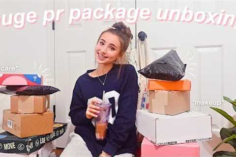 huge pr package unboxing *makeup, skincare, clothes, + more*