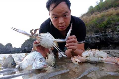 PRIMITIVE SKILLS; Catch fish and crabs, oysters - Survive in the sea