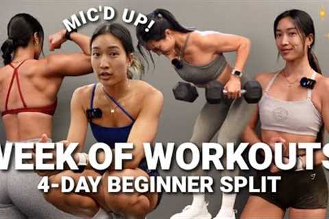WEEK OF WORKOUTS | 4-Day BEGINNER Gym Split to Start Your Fitness Journey in 2024!