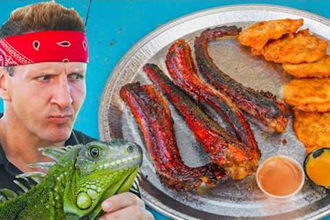 Lizard Tail BBQ!! Most Bizarre Food in Puerto Rico!!