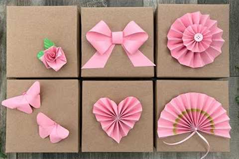 6 Easy Gift Topper Ideas | Gift Wrapping | Paper Craft Ideas